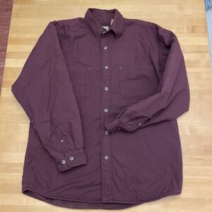 C.E. Schmidt Mens Ripstop L Workwear Fleece Lined Shirt Shacket Burgandy